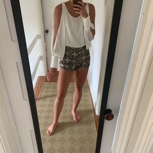 White sequined formal romper